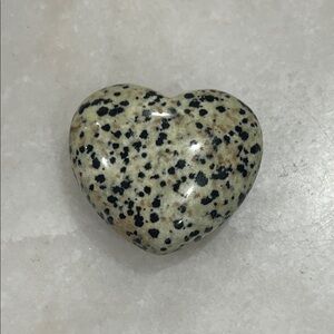 Speckled Dalmatian Heart-Shaped Stone